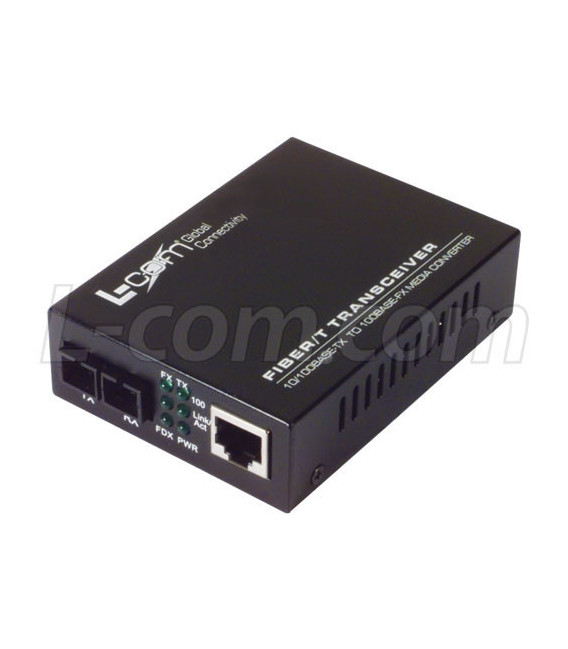 L-com Ethernet Media Converter 10/100TX to 100FX SM SC 80km