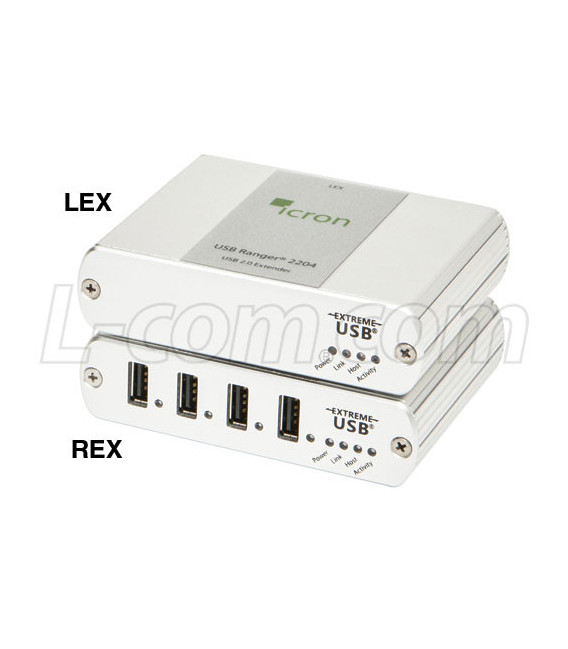 Icron USB 2.0 Ranger 2204 4-Port Cat5e (or better) USB Extender (100m Max)