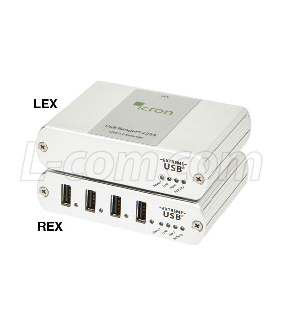 Icron USB 2.0 Ranger 2224 4-Port Multimode Duplex LC USB Extender System (500 Max)