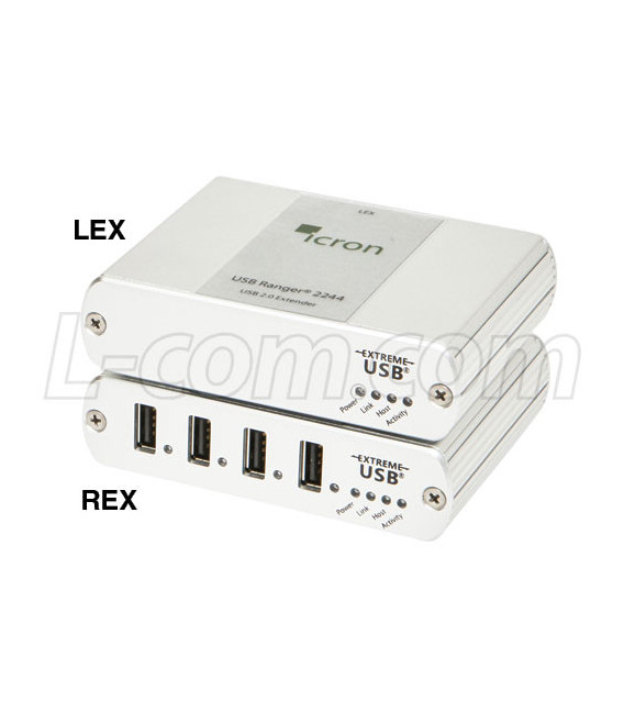 Icron USB 2.0 Ranger 2244 4-Port Singlemode Duplex LC USB Extender System (10km Max)