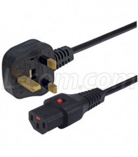 L-com Locking C13 to BS1363 Power Cord 2 meters