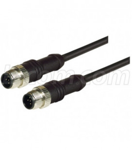 M12 5 Position A-Coded Male/Male Cable, 2.0m