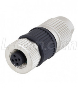 M12 5 Pin A-Code Female Field Termination Connector, 22-20AWG