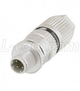 M12 4 Position D-Code Male Shielded Field Termination Connector