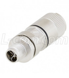 M12 8 Pin X-Code Male Shielded Field Termination Connector