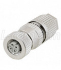 M12 4 Pin D-Code Female Shielded Field Termination Connector