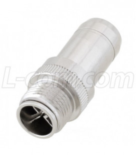 M12 8 Position X-code Mold Connector, Male, Shielded
