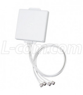 2.4/4.9-5.8 GHz Four Element Dual Polarized Flat Panel Antenna - N-Male Connectors