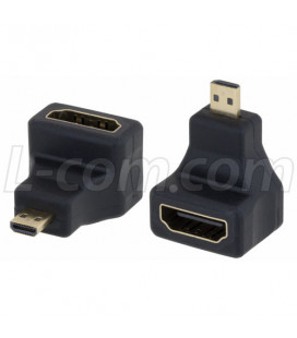 HDMI Type D Male to HDMI Type A Female Right Angle Adapter