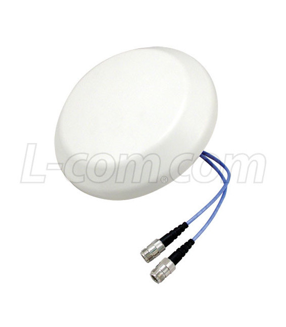 Low PIM Rated 2x2 MIMO Ceiling Mount DAS Antenna, 698-960/1710-2700 MHz