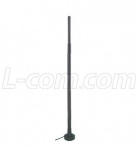 2.4 GHz 9 dBi Rubber Duck Antenna w/ Mag Mount - 5ft RP-SMA Plug Connector