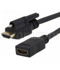 HDMI A Male with locking screw to HDMI Female Dongle Cable