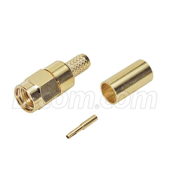 RP-SMA Plug Crimp for 200-Series Cable Gold