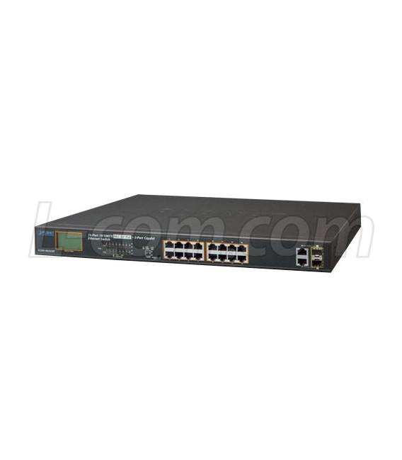 16-Port 10/100TX 802.3at PoE+ with 2-Port Gigabit TP/SFP Combo Ethernet Switch