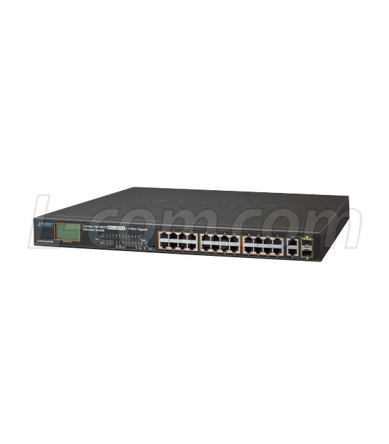 24-Port 10/100TX 802.3at PoE+ with 2-Port Gigabit TP/SFP Combo Ethernet Switch