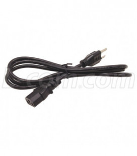 Power Supply Cord 3 Prong 12"