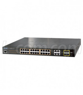 24-Port 10/100/1000T 802.3at PoE + 4-Port Gigabit TP/SFP Combo Managed Switch 220W