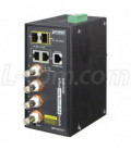 Industrial 4-Port Long Reach PoE over Coax Switch