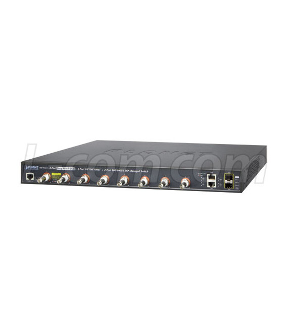 8-Port Long Reach PoE over Coax Managed Switch