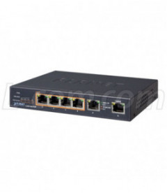 4-Port Managed Industrial Gigabit Ethernet Switch, -40° to 75°C, DIN