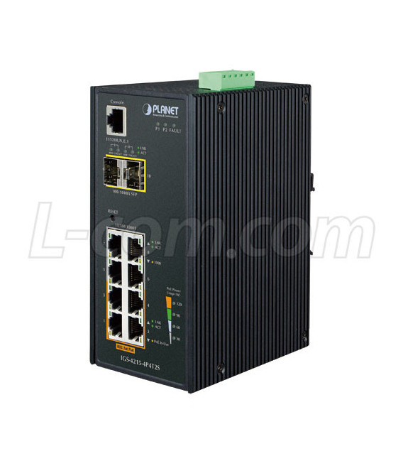 Industrial Gigabit Managed Switch 4-Port 802.3at PoE + 4-Port 10/100/1000T + 2-Ports 100/1000XP