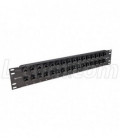 3.50" 32 Port Low Profile Offset Category 5e Feed-Thru Panel, Unshielded