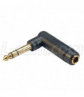 Right Angle TRS 1/4" Adapter, Male to Female
