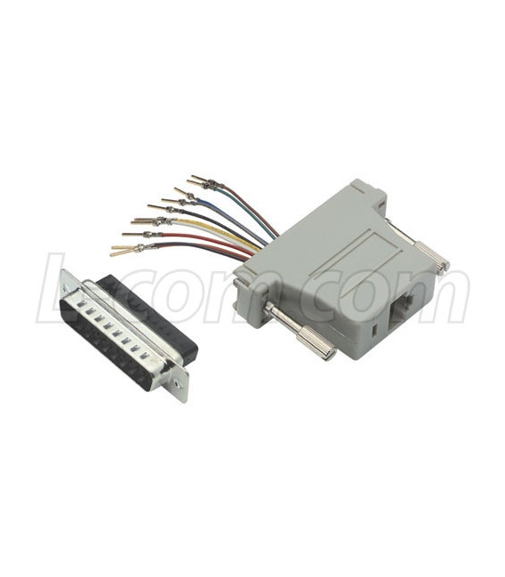 Modular Adapter, DB25 Male / 10 Pin Modular Jack