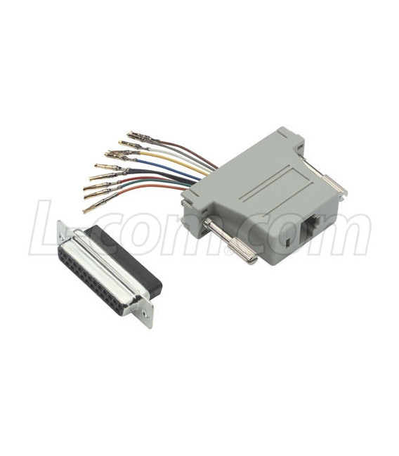 Modular Adapter, DB25 Female / 10 Pin Modular Jack