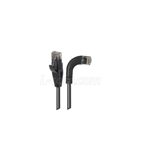 Category 6 LSZH Right Angle Patch Cable, Straight/Right Angle Right, Black, 2.0 ft