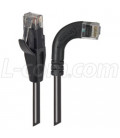 Category 6 LSZH Right Angle Patch Cable, Straight/Right Angle Right, Black, 2.0 ft