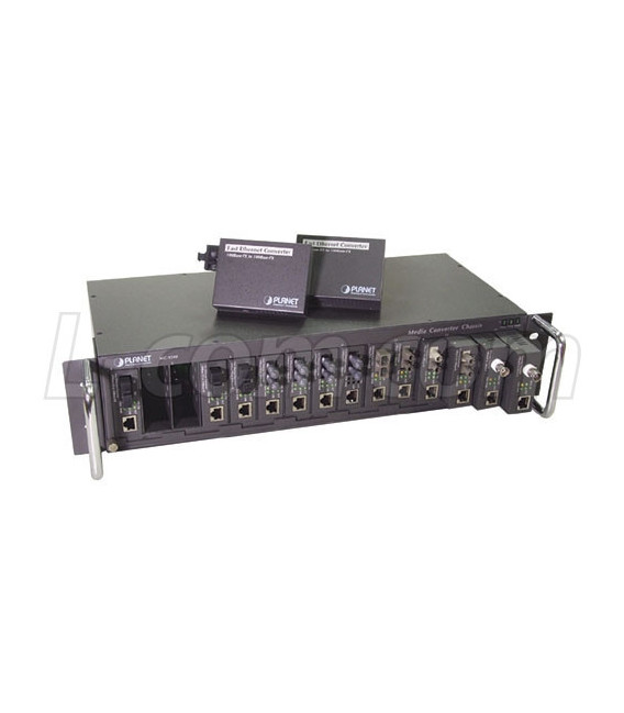 Planet 15 Slot Media Converter Chassis with Slot For Redundant Power Supply