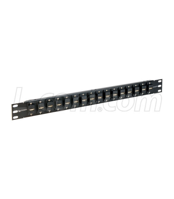 1.75" 16 Port Panel USB A/B Flanged Coupler