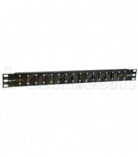 1.75" x 19" HDMI Patch Panel, 16 HDMI Female / Female Couplers