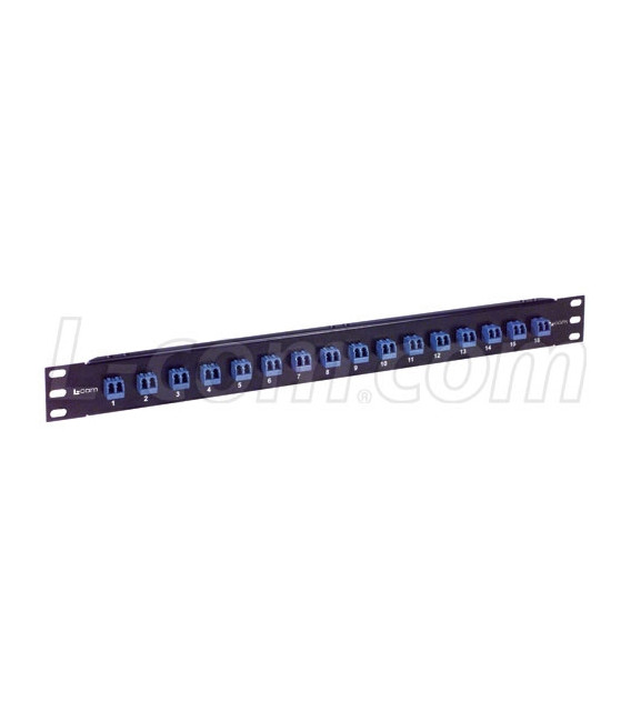 1.75" x 19" Patch Panel, w/16 LC Singlemode Couplers