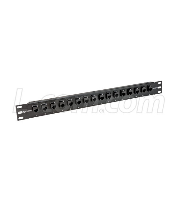 1.75" 16 Port Low Profile Category 6 Feed-Thru Panel, Unshielded