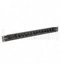 1.75" 16 Port Low Profile Category 6 Feed-Thru Panel, Unshielded