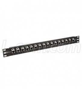 1.75" 16 Port Low Profile Category 6 Feed-Thru Panel, Shielded