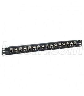 1.75" 16 Port Low Profile Category 6a Feed-Thru Panel, Shielded