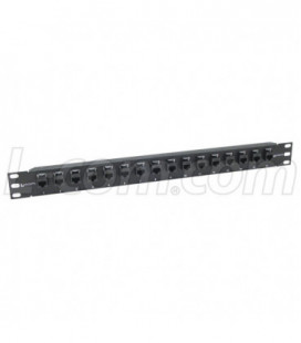 1.75" 16 Port Low Profile Category 6a Feed-Thru Panel, Unshielded