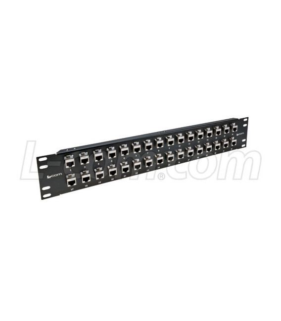 3.50" 32 Port Low Profile Category 6 Feed-Thru Panel, Shielded