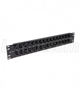 3.50" 32 Port Low Profile Category 6 Feed-Thru Panel, Unshielded