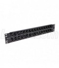3.50" 32 Port Low Profile Category 6 Feed-Thru Panel, Unshielded