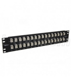 3.50" 32 Port Low Profile Category 6 Feed-Thru Panel, Shielded Low Profile Mini-Coupler