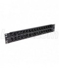 3.50" 32 Port Low Profile Category 6a Feed-Thru Panel, Unshielded