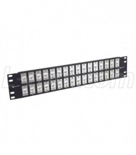 3.50" 32 Port ECF Flange Mounted Category 6 Feed-Thru Panel, Unshielded Low Profile Mini-Coupler