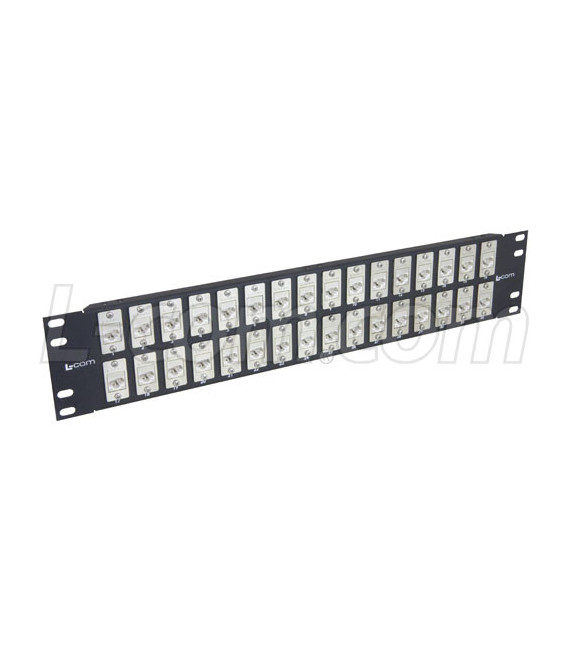 3.50" 32 Port ECF Flange Mounted Category 6 Feed-Thru Panel, Shielded Low Profile Mini-Coupler