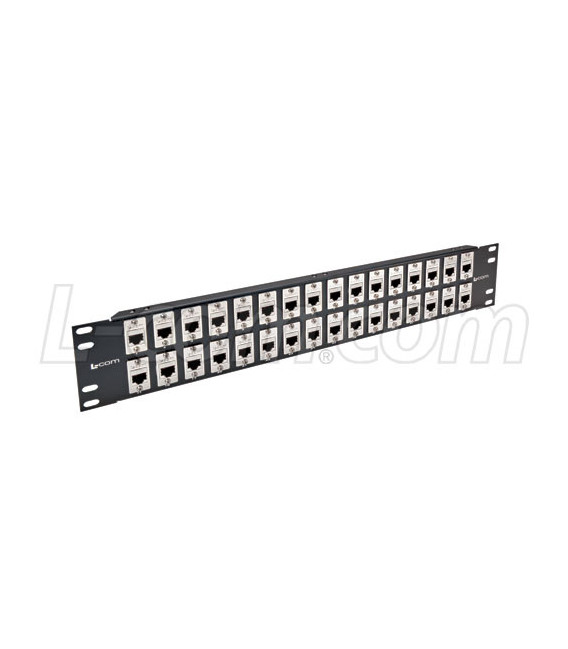 3.50" 32 Port ECF Flange Mounted Category 6a Feed-Thru Panel, Shielded