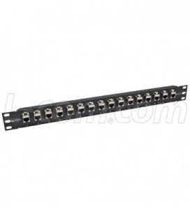 1.75" 16 Port Right Angle Category 6 Feed-Thru Panel, Shielded
