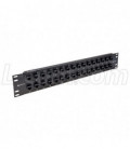 3.50" 32 Port Low Profile Straight Category 5e Feed-Thru Panel, Unshielded